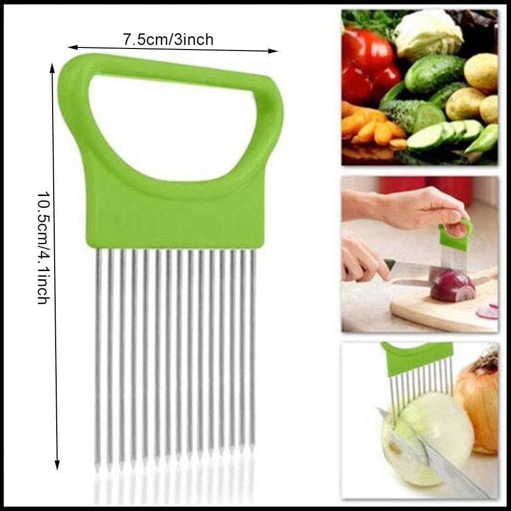 2 PACK Stainless Steel Peeler Vegetable Leaf Stripping Tool LooseLeaf Kale Razor Metal Herb Pealer for Kale, Chard, Collard Greens 9 holes With Tomato Vegetable Lemon Potato Cutter Slicer