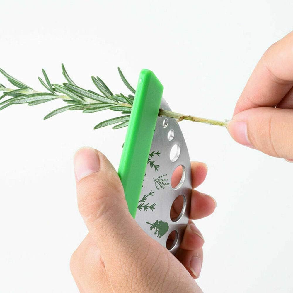 2 PACK Stainless Steel Peeler Vegetable Leaf Stripping Tool LooseLeaf Kale Razor Metal Herb Pealer for Kale, Chard, Collard Greens 9 holes With Tomato Vegetable Lemon Potato Cutter Slicer