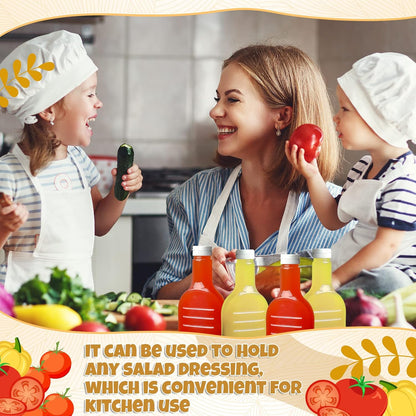 30 Pack 16oz Clear Plastic Salad Dressing Bottles Bulk Empty Squeeze Bottle with White Flip Top Cap for BBQ Condiment Sauce Ketchup Salad Dressing
