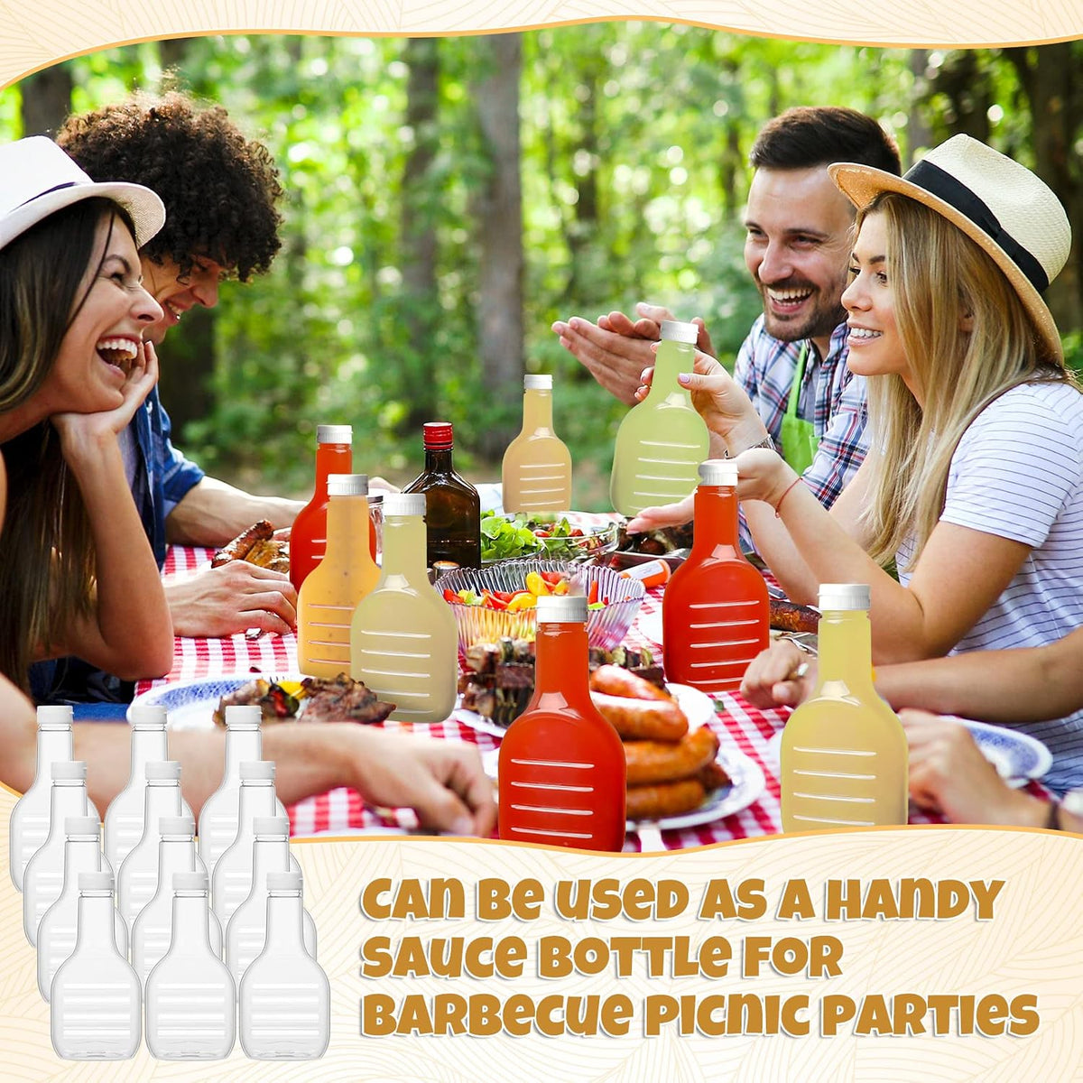 30 Pack 16oz Clear Plastic Salad Dressing Bottles Bulk Empty Squeeze Bottle with White Flip Top Cap for BBQ Condiment Sauce Ketchup Salad Dressing