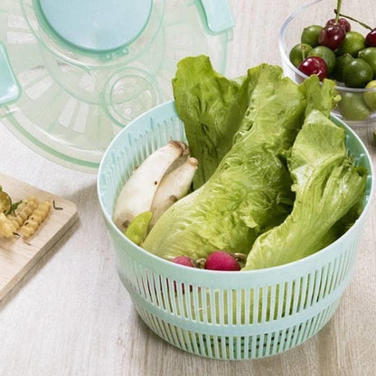 Salad Spinner Large Plastic Kitchen Salad Spinner 5 Litres Quick Vegetable Dryer BPA Free(Pink)