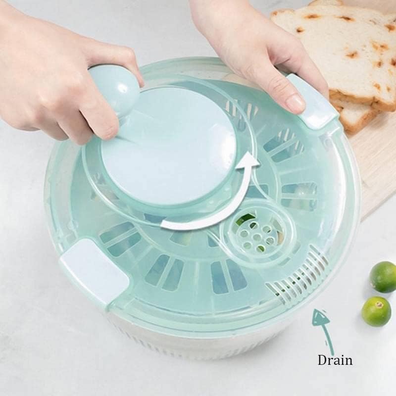 Salad Spinner Large Plastic Kitchen Salad Spinner 5 Litres Quick Vegetable Dryer BPA Free(Pink)