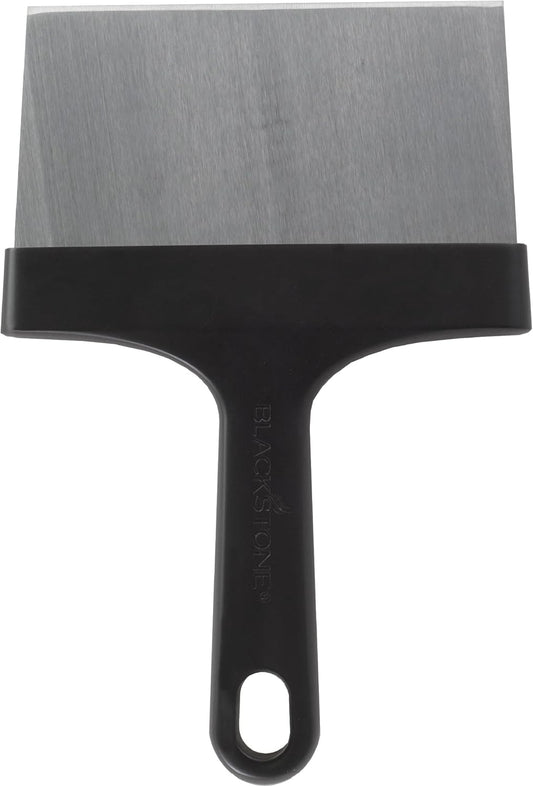 5061 6" Heavy-Duty Griddle Scraper - Stainless Steel | Heat-resistant Handle, Flat Top, Long Plastic Handle, Multipurpose Kitchen Food Scraper & Chopper
