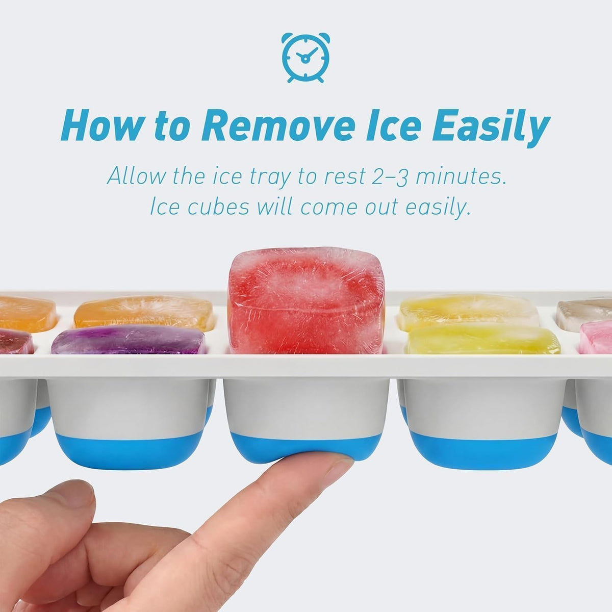Ice Cube Tray with Lid and Bin, 3‑Pack Freezer Ice Cube Tray