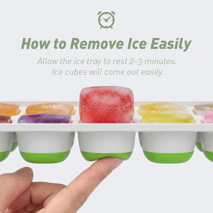 Ice Cube Tray with Lid and Bin, 3‑Pack Freezer Ice Cube Tray