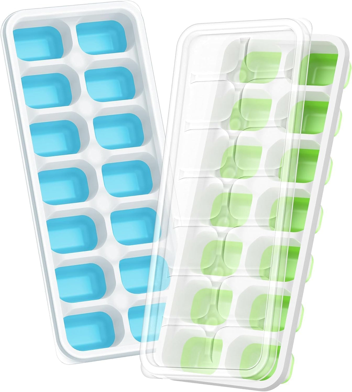 Ice Cube Tray with Lid and Bin, 3‑Pack Freezer Ice Cube Tray