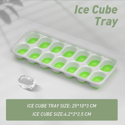 Ice Cube Tray with Lid and Bin, 3‑Pack Freezer Ice Cube Tray