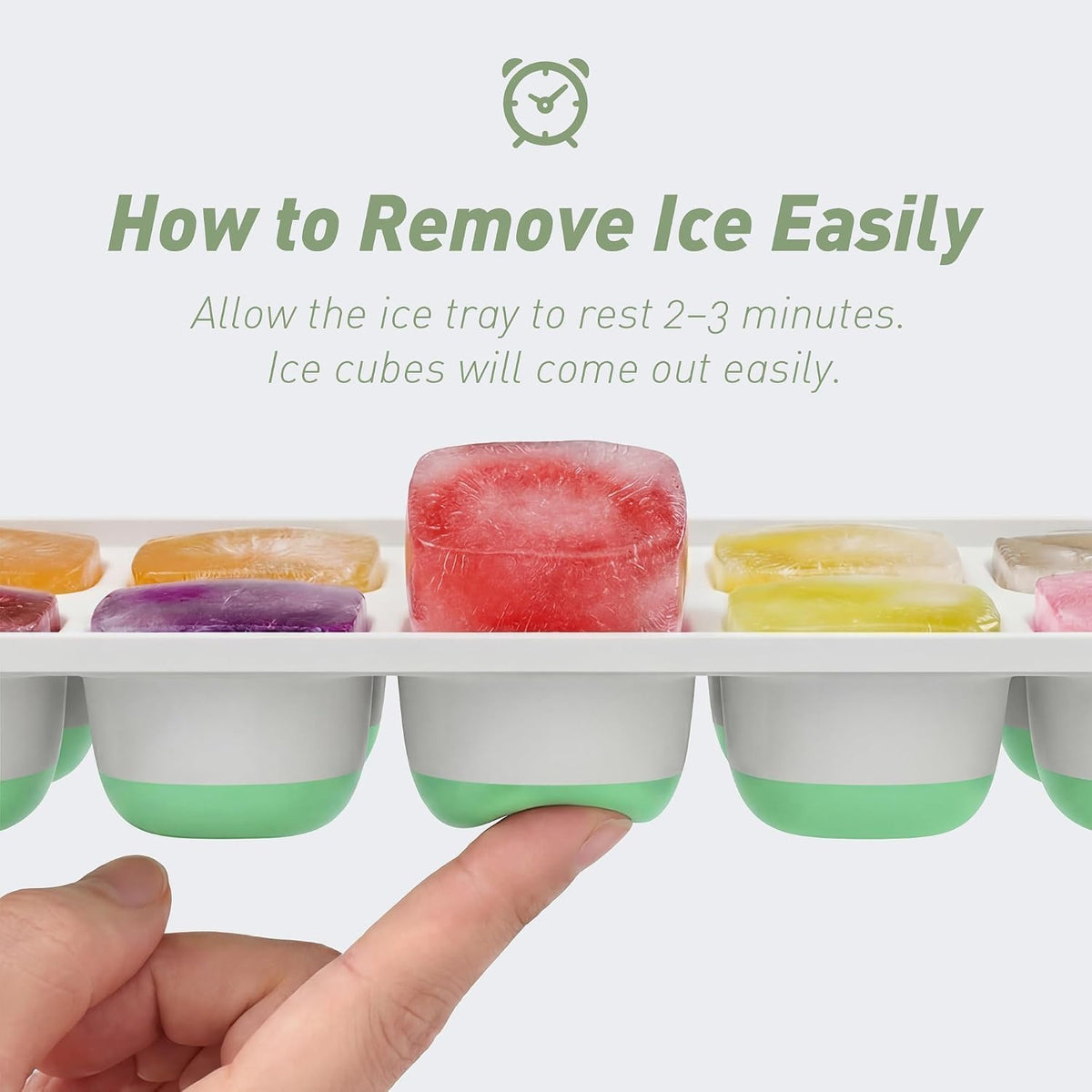 Ice Cube Tray with Lid and Bin, 3‑Pack Freezer Ice Cube Tray