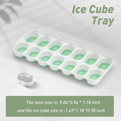 Ice Cube Tray with Lid and Bin, 3‑Pack Freezer Ice Cube Tray