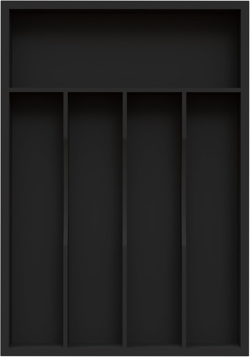 Bamboo Silverware Organizer, Kitchen Drawer Organizer, Utensil Holder, Cutlery Tray & Spoon Flatware Storage with Grooved Drawer Dividers (9.5''W x 13.5''D)