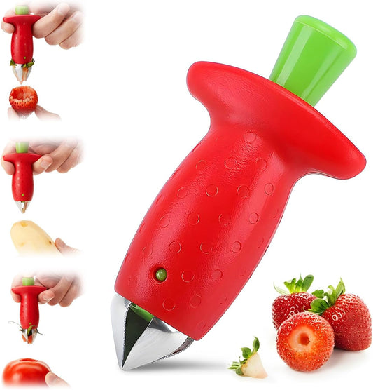 stainless steel fruit strawberry corer stem remover picker huller tool;kitchen gadgets (1)