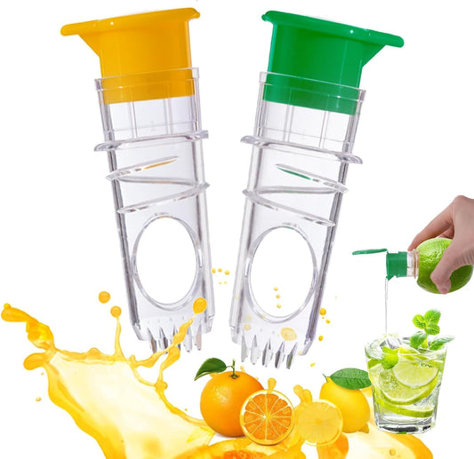 Lemon Squeezer Screw Top 2-Pack, Manual Citrus Juicer with Lid & Filter – BPA-Free Lime Juicer for Lemon/Orange, Easy to Use & Clean, Portable Juice Extractor for Cocktails, Drinks, Cooking & BBQ