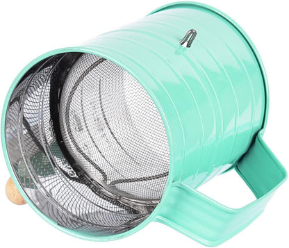 Stainless Steel Baking Hand Crank Flour Sifter with 2 Wire Agitator 3 Cup