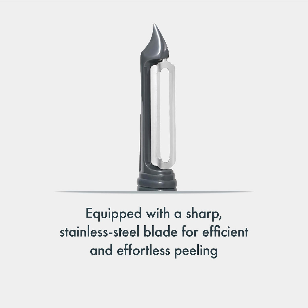 Swivel Peeler, Grey, Plastic/Stainless Steel, Manual Potato/Vegetable/Fruit Peeler, Moves Over Contours for Fast Peeling, Dishwasher Safe