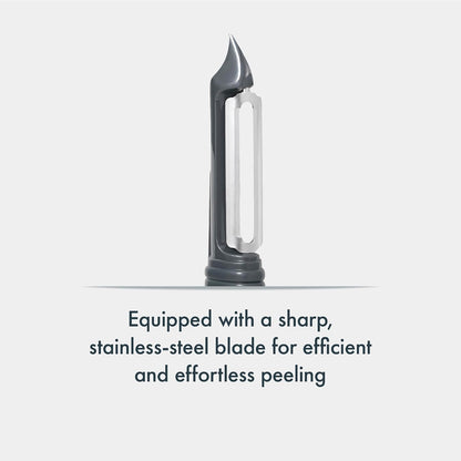 Swivel Peeler, Grey, Plastic/Stainless Steel, Manual Potato/Vegetable/Fruit Peeler, Moves Over Contours for Fast Peeling, Dishwasher Safe