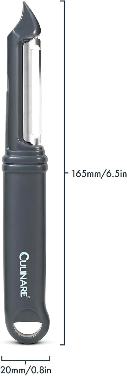 Swivel Peeler, Grey, Plastic/Stainless Steel, Manual Potato/Vegetable/Fruit Peeler, Moves Over Contours for Fast Peeling, Dishwasher Safe