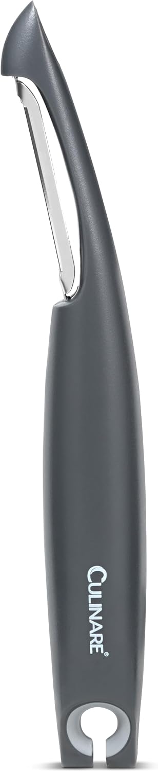 Swivel Peeler, Grey, Plastic/Stainless Steel, Manual Potato/Vegetable/Fruit Peeler, Moves Over Contours for Fast Peeling, Dishwasher Safe