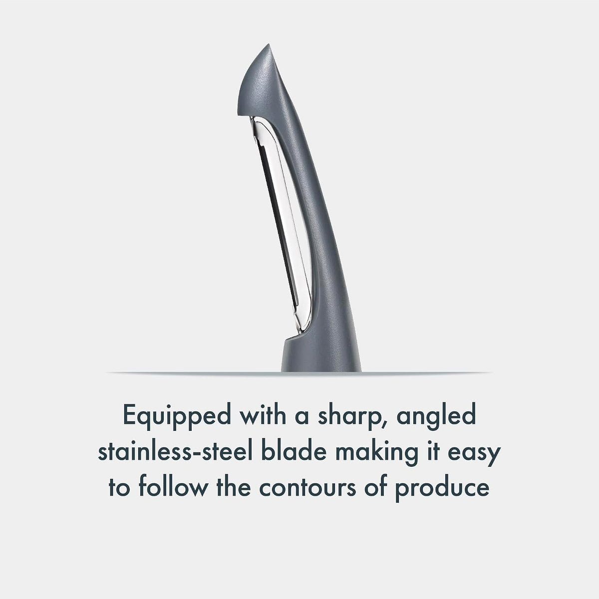 Swivel Peeler, Grey, Plastic/Stainless Steel, Manual Potato/Vegetable/Fruit Peeler, Moves Over Contours for Fast Peeling, Dishwasher Safe