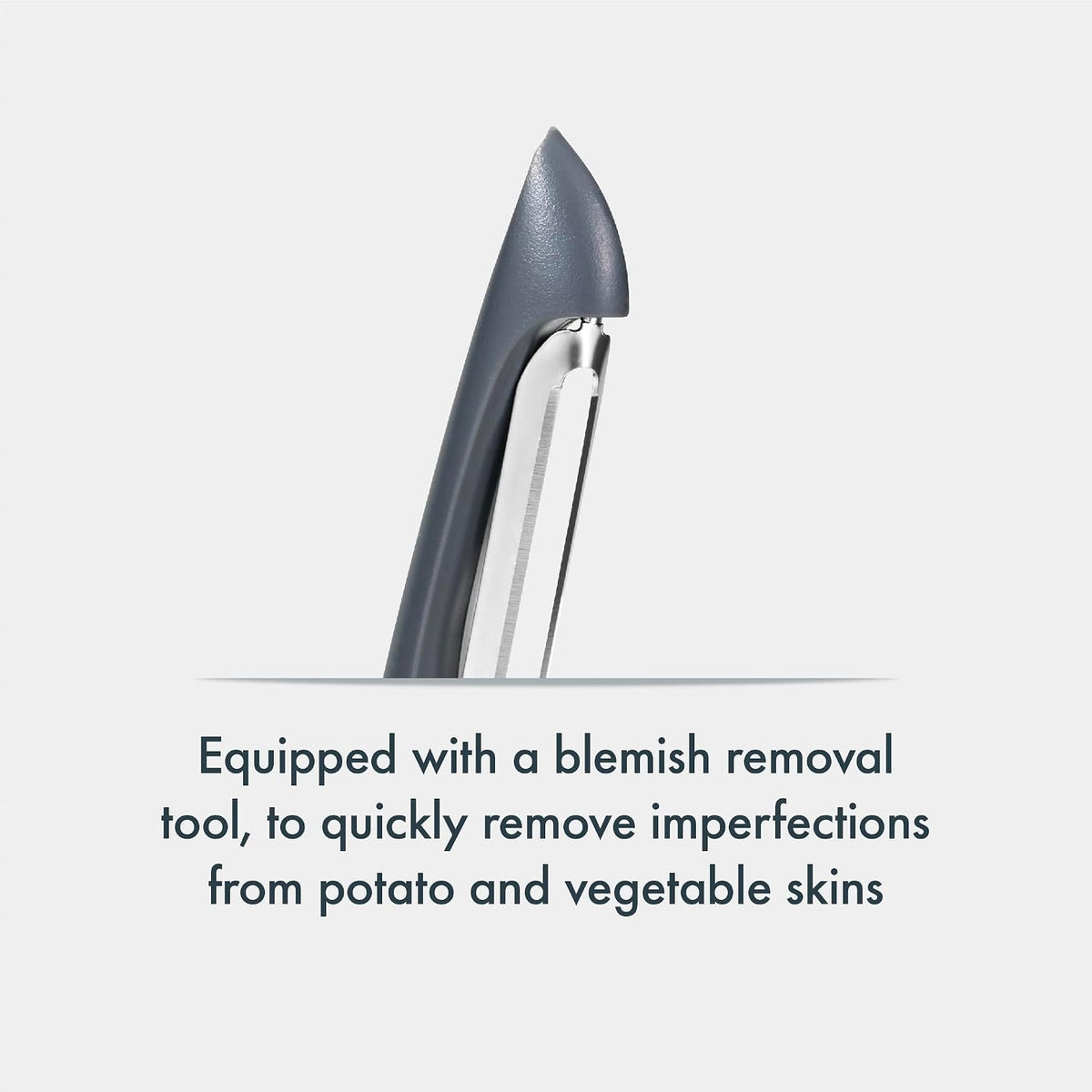 Swivel Peeler, Grey, Plastic/Stainless Steel, Manual Potato/Vegetable/Fruit Peeler, Moves Over Contours for Fast Peeling, Dishwasher Safe