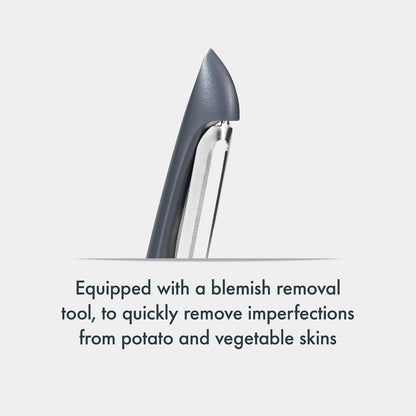 Swivel Peeler, Grey, Plastic/Stainless Steel, Manual Potato/Vegetable/Fruit Peeler, Moves Over Contours for Fast Peeling, Dishwasher Safe