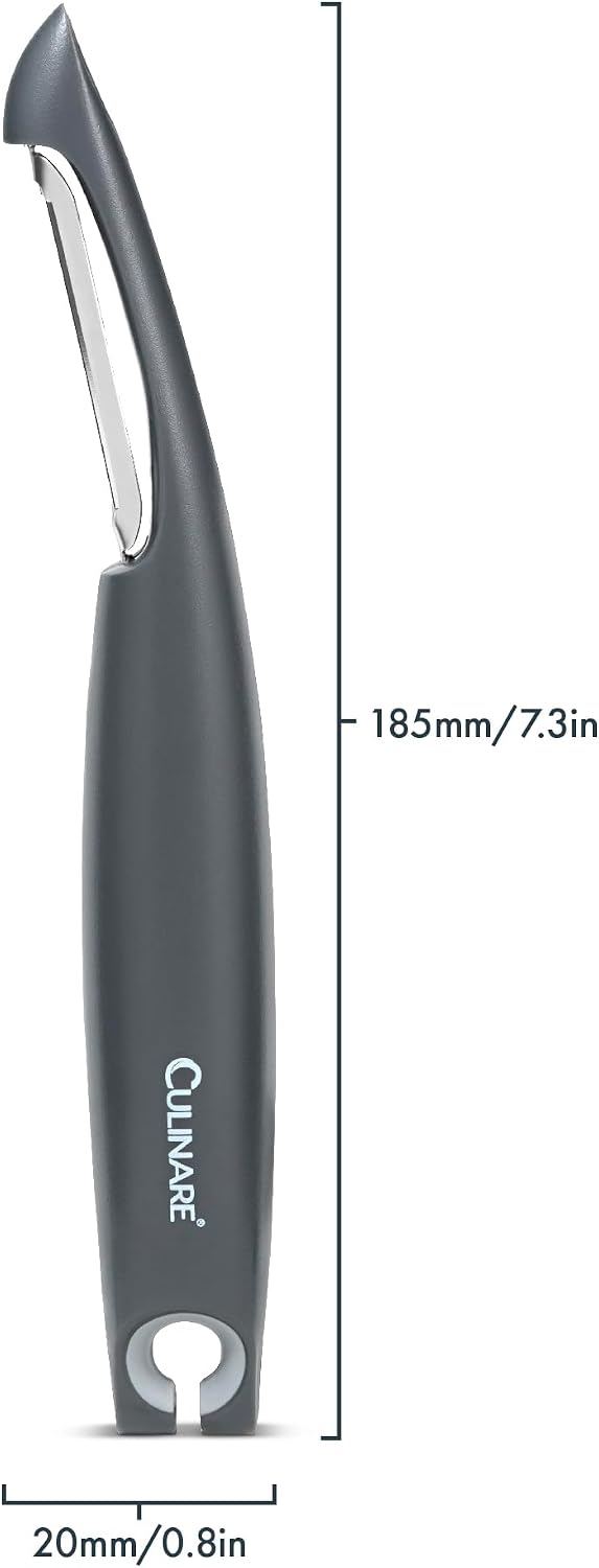 Swivel Peeler, Grey, Plastic/Stainless Steel, Manual Potato/Vegetable/Fruit Peeler, Moves Over Contours for Fast Peeling, Dishwasher Safe
