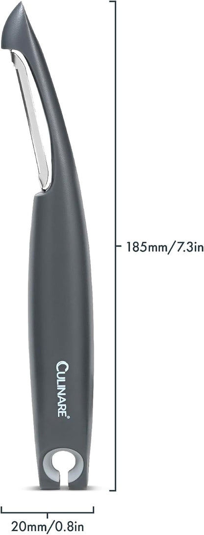 Swivel Peeler, Grey, Plastic/Stainless Steel, Manual Potato/Vegetable/Fruit Peeler, Moves Over Contours for Fast Peeling, Dishwasher Safe