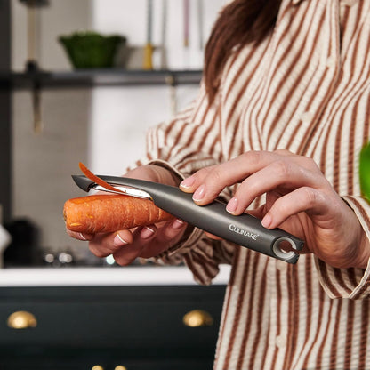 Swivel Peeler, Grey, Plastic/Stainless Steel, Manual Potato/Vegetable/Fruit Peeler, Moves Over Contours for Fast Peeling, Dishwasher Safe