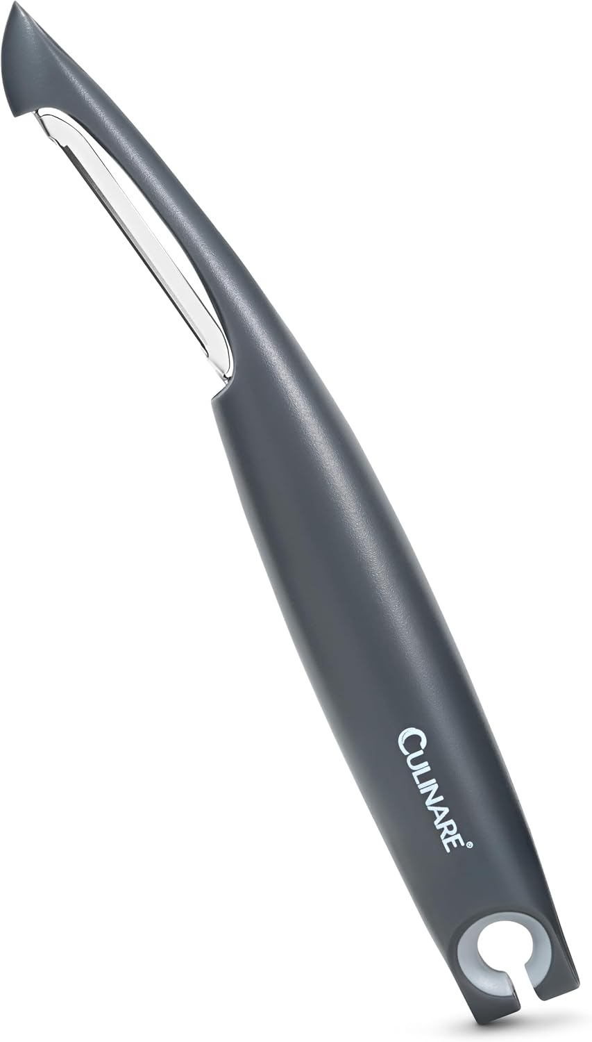 Swivel Peeler, Grey, Plastic/Stainless Steel, Manual Potato/Vegetable/Fruit Peeler, Moves Over Contours for Fast Peeling, Dishwasher Safe