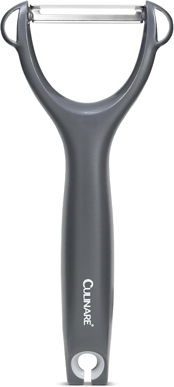 Swivel Peeler, Grey, Plastic/Stainless Steel, Manual Potato/Vegetable/Fruit Peeler, Moves Over Contours for Fast Peeling, Dishwasher Safe