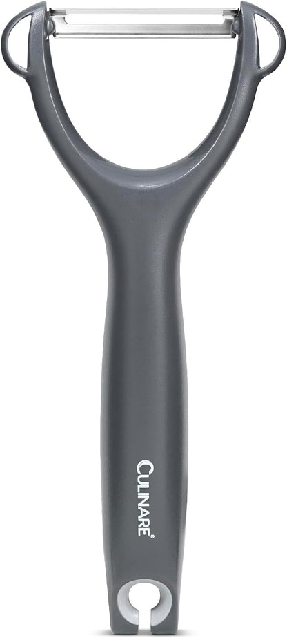 Swivel Peeler, Grey, Plastic/Stainless Steel, Manual Potato/Vegetable/Fruit Peeler, Moves Over Contours for Fast Peeling, Dishwasher Safe