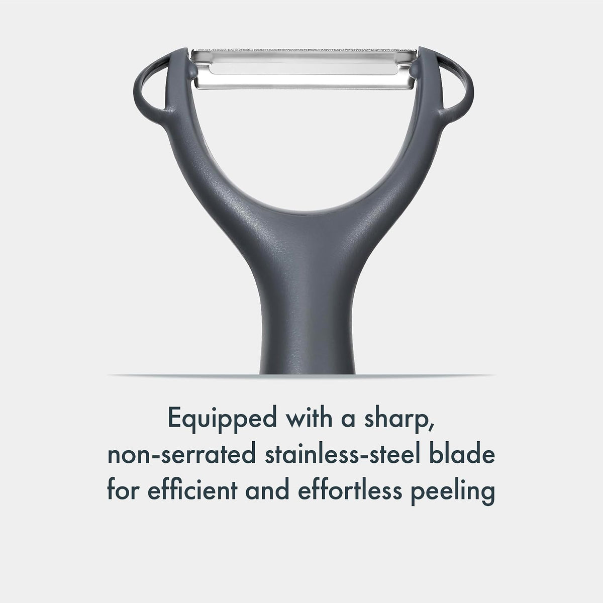 Swivel Peeler, Grey, Plastic/Stainless Steel, Manual Potato/Vegetable/Fruit Peeler, Moves Over Contours for Fast Peeling, Dishwasher Safe