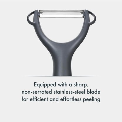 Swivel Peeler, Grey, Plastic/Stainless Steel, Manual Potato/Vegetable/Fruit Peeler, Moves Over Contours for Fast Peeling, Dishwasher Safe