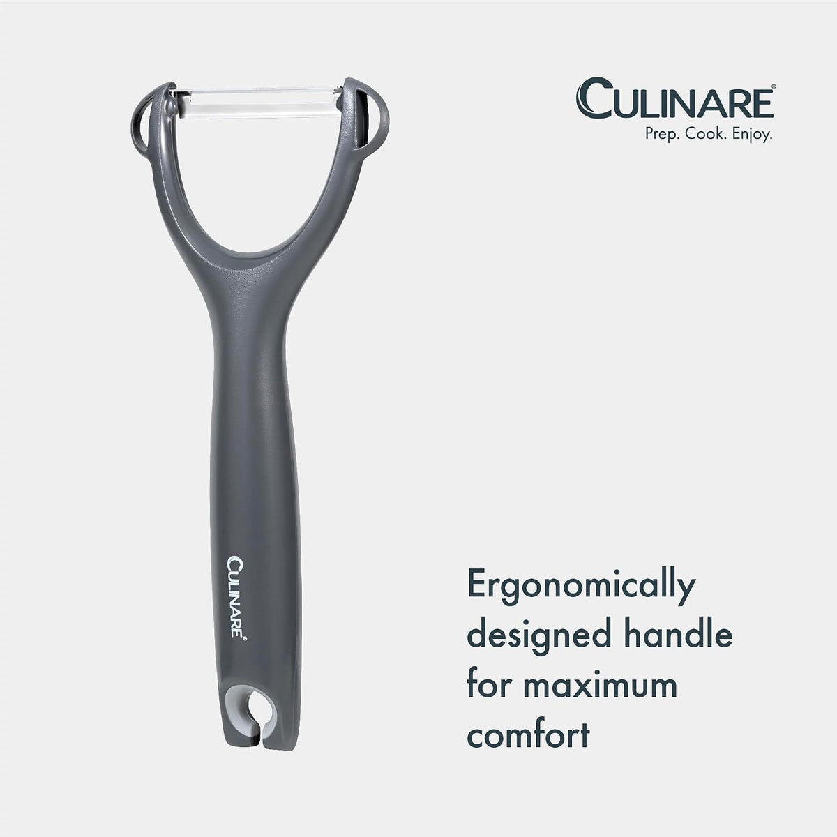 Swivel Peeler, Grey, Plastic/Stainless Steel, Manual Potato/Vegetable/Fruit Peeler, Moves Over Contours for Fast Peeling, Dishwasher Safe