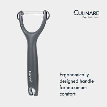 Swivel Peeler, Grey, Plastic/Stainless Steel, Manual Potato/Vegetable/Fruit Peeler, Moves Over Contours for Fast Peeling, Dishwasher Safe