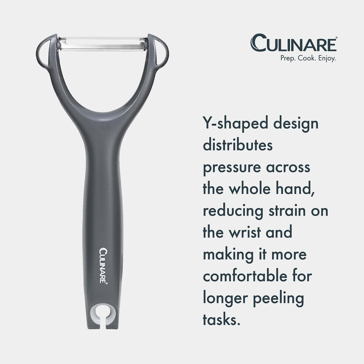 Swivel Peeler, Grey, Plastic/Stainless Steel, Manual Potato/Vegetable/Fruit Peeler, Moves Over Contours for Fast Peeling, Dishwasher Safe