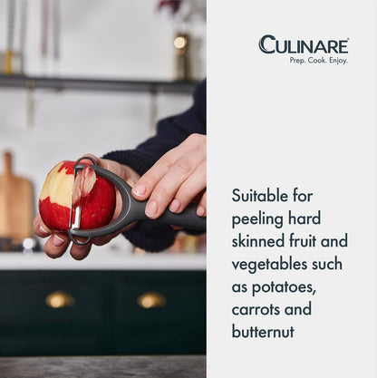 Swivel Peeler, Grey, Plastic/Stainless Steel, Manual Potato/Vegetable/Fruit Peeler, Moves Over Contours for Fast Peeling, Dishwasher Safe