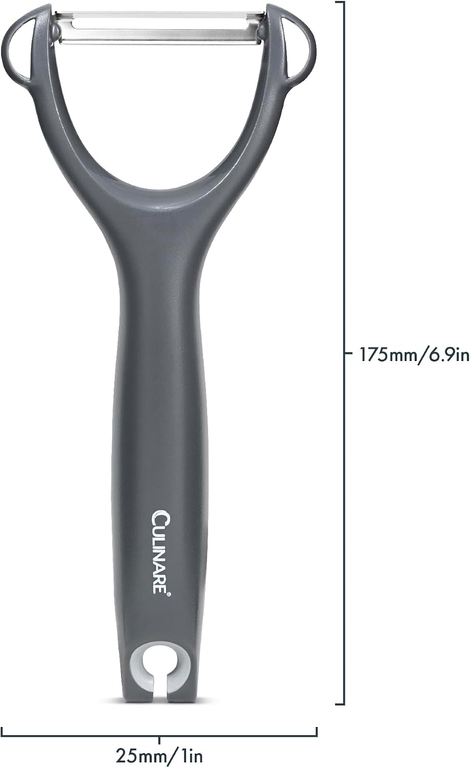 Swivel Peeler, Grey, Plastic/Stainless Steel, Manual Potato/Vegetable/Fruit Peeler, Moves Over Contours for Fast Peeling, Dishwasher Safe