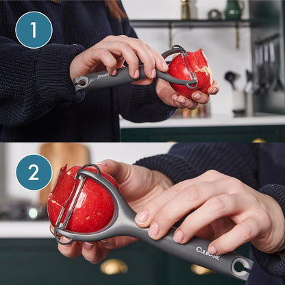 Swivel Peeler, Grey, Plastic/Stainless Steel, Manual Potato/Vegetable/Fruit Peeler, Moves Over Contours for Fast Peeling, Dishwasher Safe