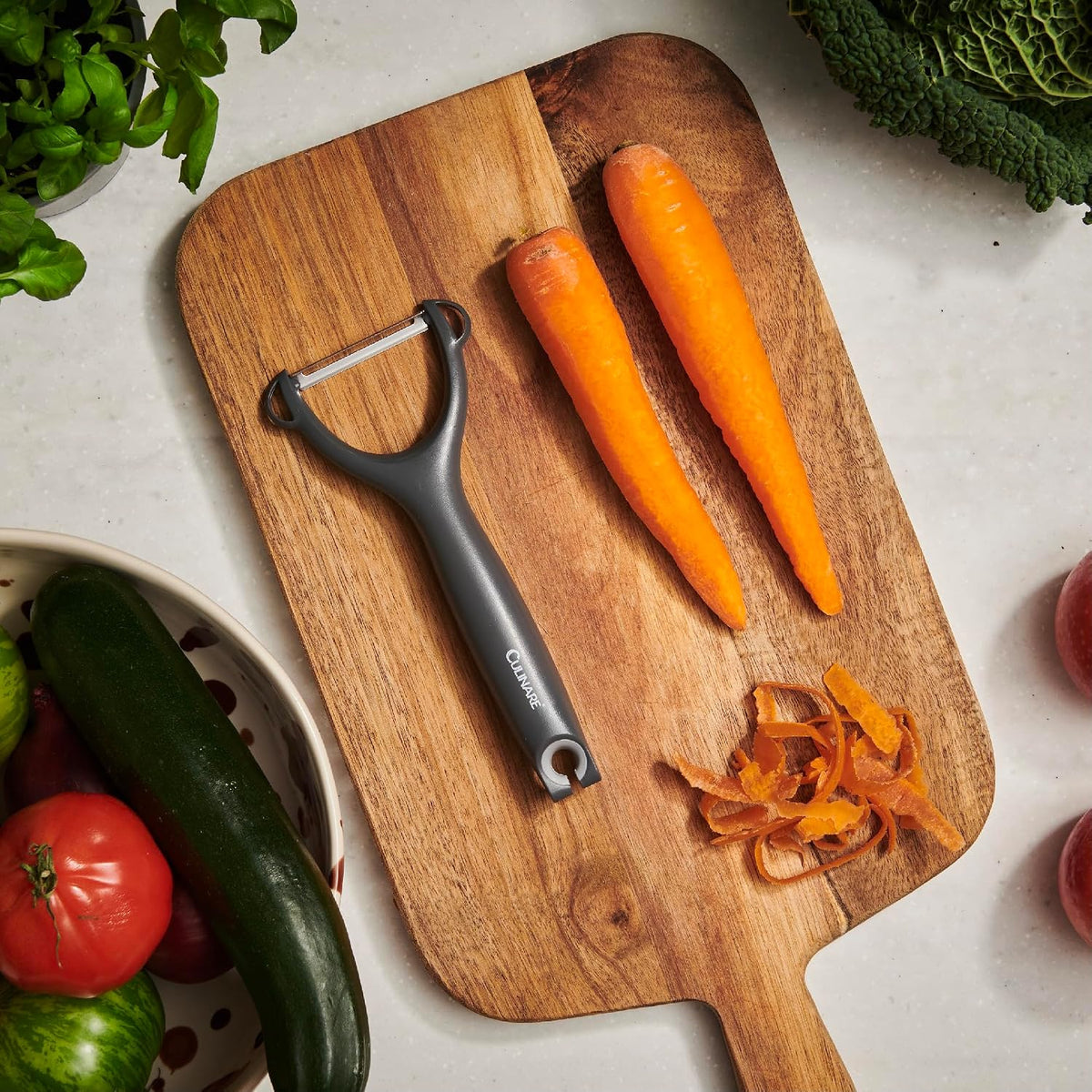 Swivel Peeler, Grey, Plastic/Stainless Steel, Manual Potato/Vegetable/Fruit Peeler, Moves Over Contours for Fast Peeling, Dishwasher Safe