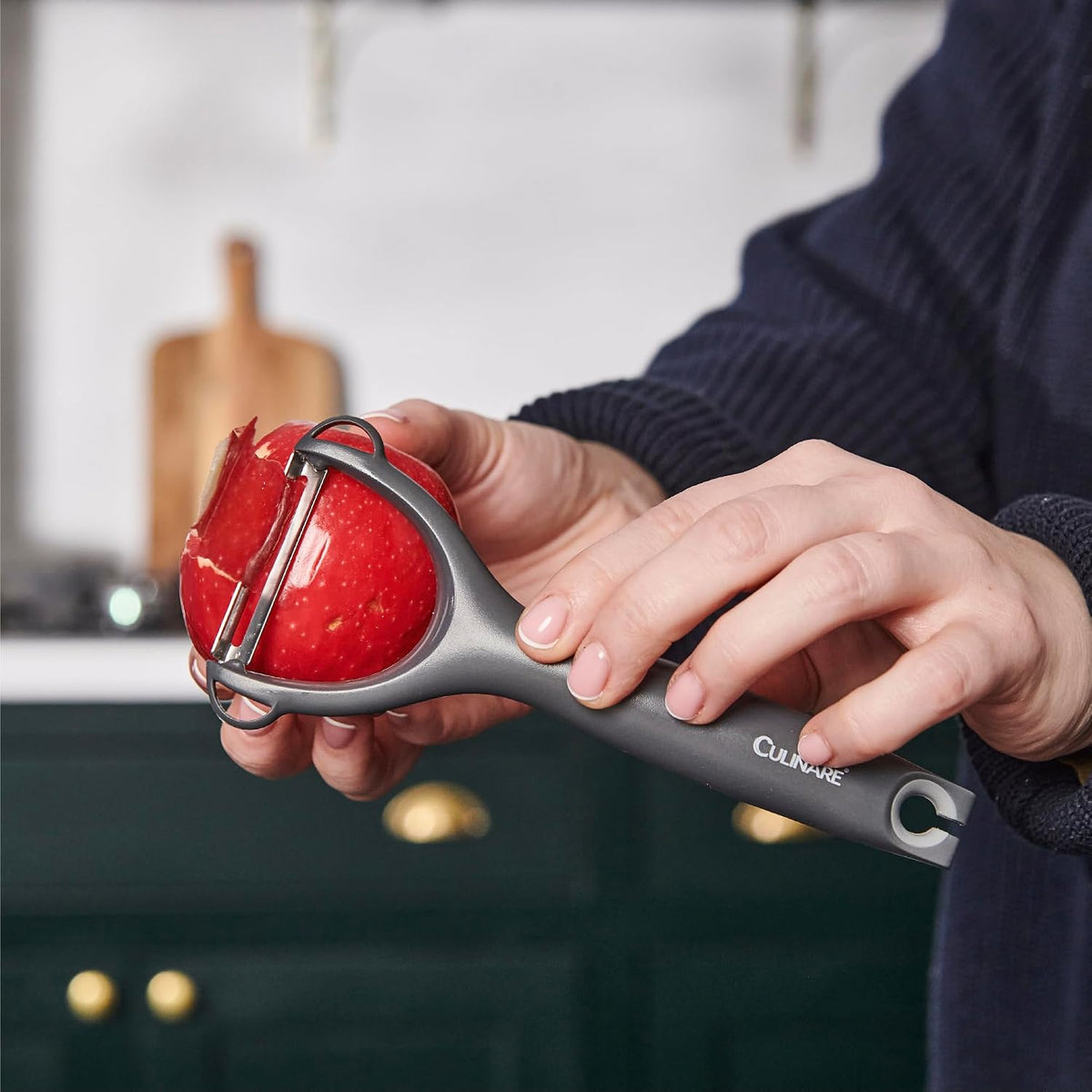 Swivel Peeler, Grey, Plastic/Stainless Steel, Manual Potato/Vegetable/Fruit Peeler, Moves Over Contours for Fast Peeling, Dishwasher Safe
