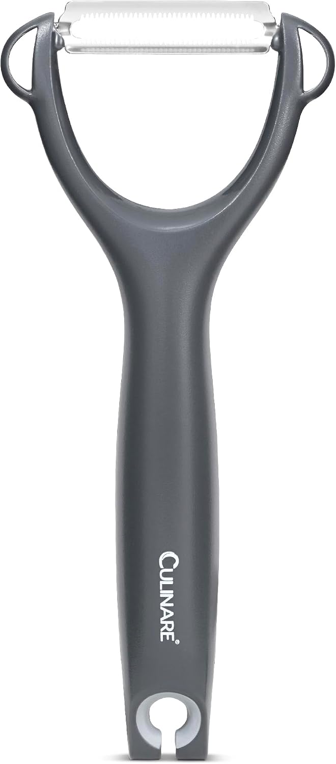 Swivel Peeler, Grey, Plastic/Stainless Steel, Manual Potato/Vegetable/Fruit Peeler, Moves Over Contours for Fast Peeling, Dishwasher Safe