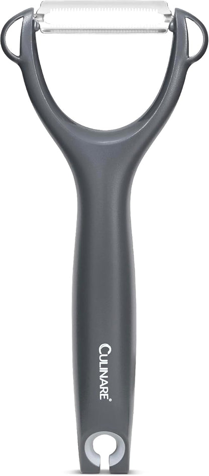 Swivel Peeler, Grey, Plastic/Stainless Steel, Manual Potato/Vegetable/Fruit Peeler, Moves Over Contours for Fast Peeling, Dishwasher Safe