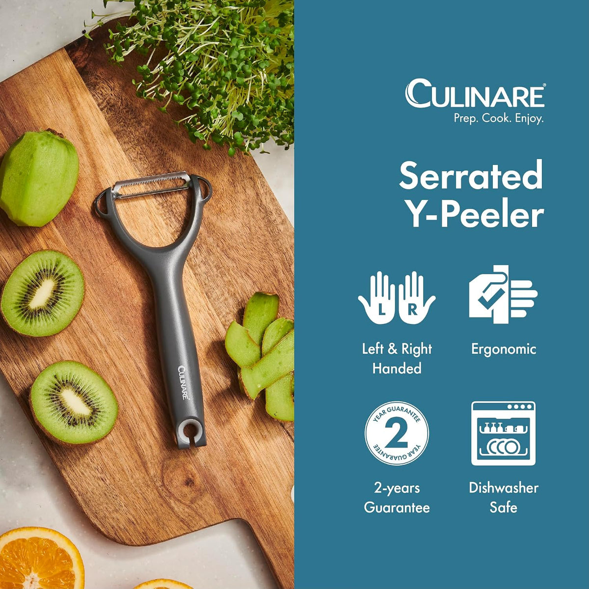 Swivel Peeler, Grey, Plastic/Stainless Steel, Manual Potato/Vegetable/Fruit Peeler, Moves Over Contours for Fast Peeling, Dishwasher Safe