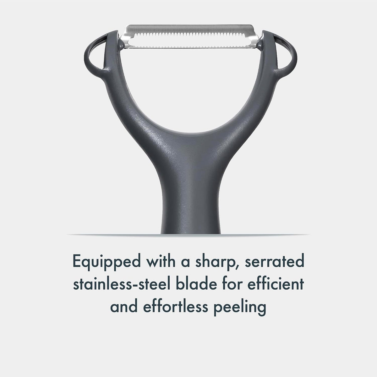Swivel Peeler, Grey, Plastic/Stainless Steel, Manual Potato/Vegetable/Fruit Peeler, Moves Over Contours for Fast Peeling, Dishwasher Safe