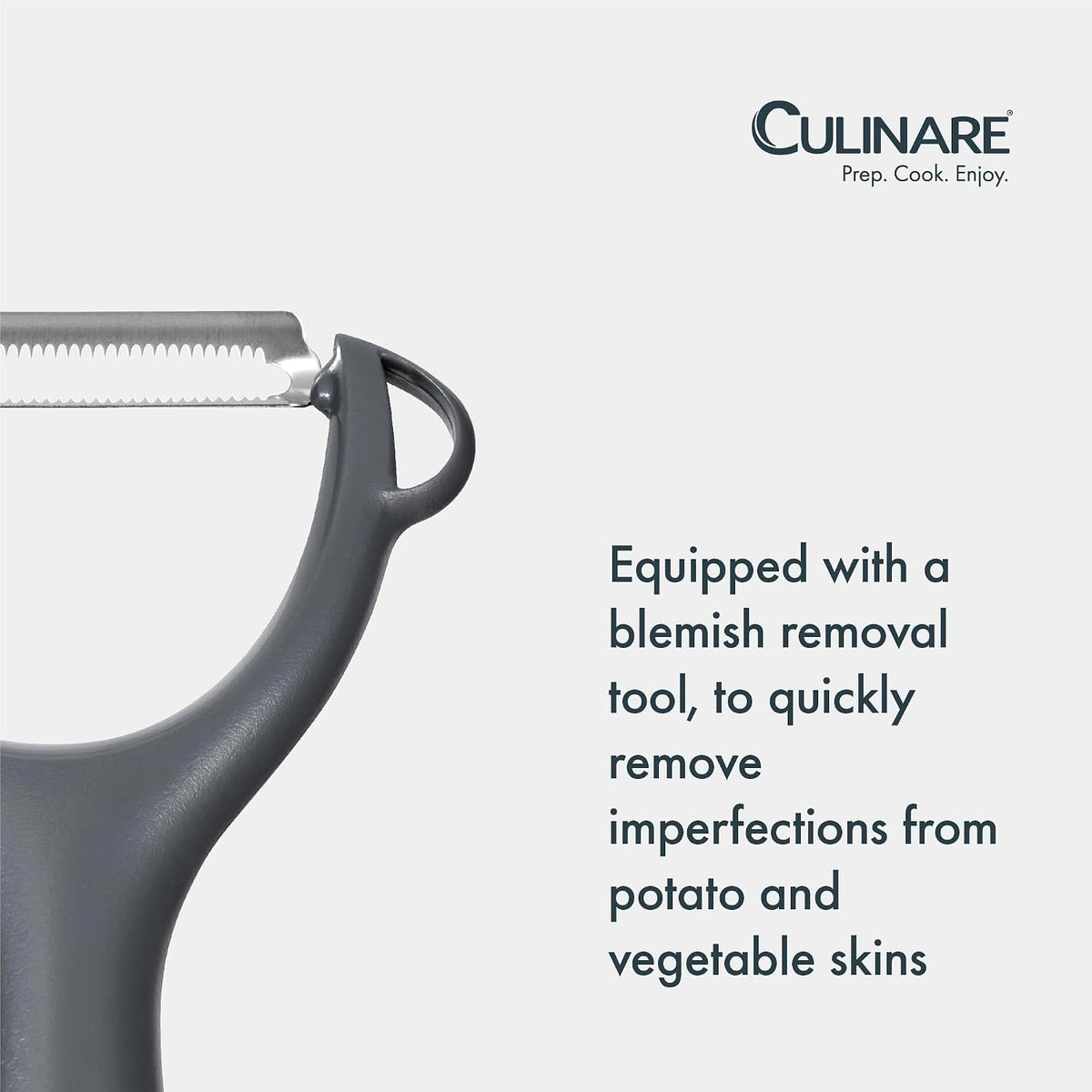 Swivel Peeler, Grey, Plastic/Stainless Steel, Manual Potato/Vegetable/Fruit Peeler, Moves Over Contours for Fast Peeling, Dishwasher Safe