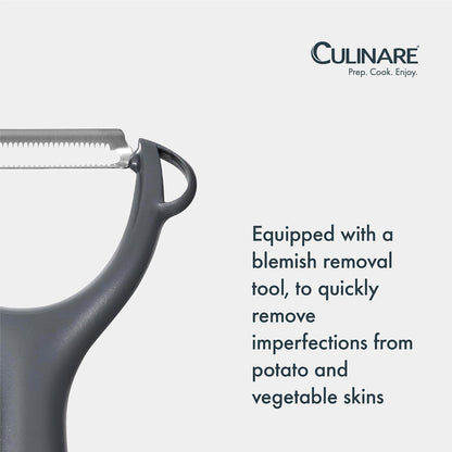 Swivel Peeler, Grey, Plastic/Stainless Steel, Manual Potato/Vegetable/Fruit Peeler, Moves Over Contours for Fast Peeling, Dishwasher Safe
