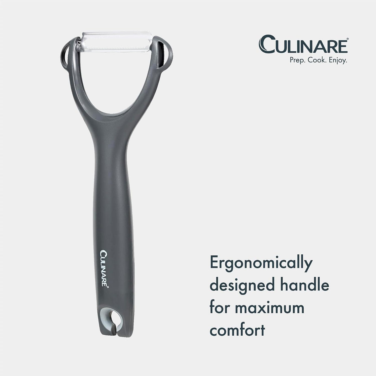 Swivel Peeler, Grey, Plastic/Stainless Steel, Manual Potato/Vegetable/Fruit Peeler, Moves Over Contours for Fast Peeling, Dishwasher Safe