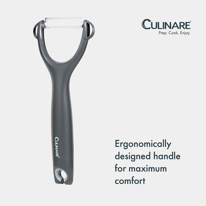 Swivel Peeler, Grey, Plastic/Stainless Steel, Manual Potato/Vegetable/Fruit Peeler, Moves Over Contours for Fast Peeling, Dishwasher Safe