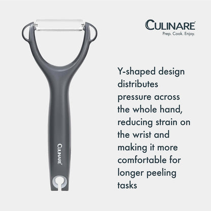 Swivel Peeler, Grey, Plastic/Stainless Steel, Manual Potato/Vegetable/Fruit Peeler, Moves Over Contours for Fast Peeling, Dishwasher Safe