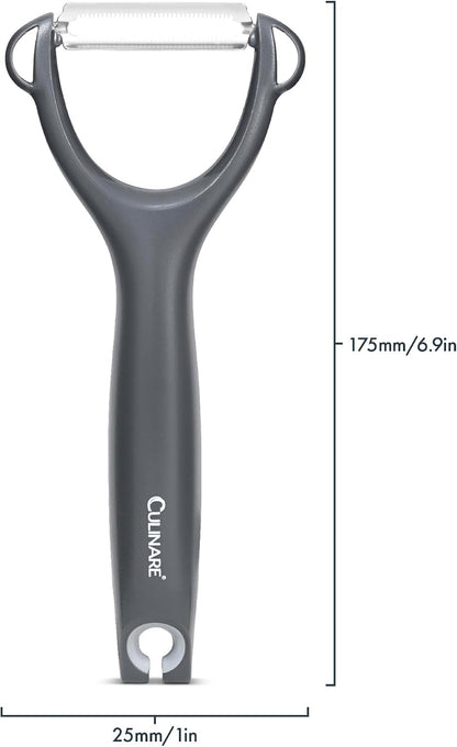 Swivel Peeler, Grey, Plastic/Stainless Steel, Manual Potato/Vegetable/Fruit Peeler, Moves Over Contours for Fast Peeling, Dishwasher Safe